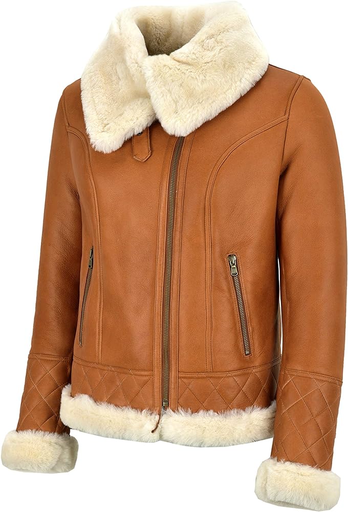 WOMEN's Brown Bomber Leather Jacket
