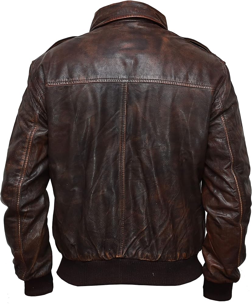 MEN's Brown Bomber Leather Jacket