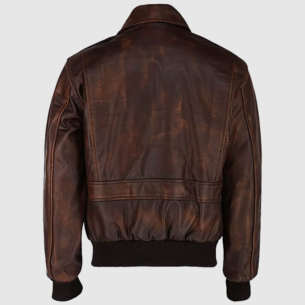 MEN's Brown Bomber Leather Jacket