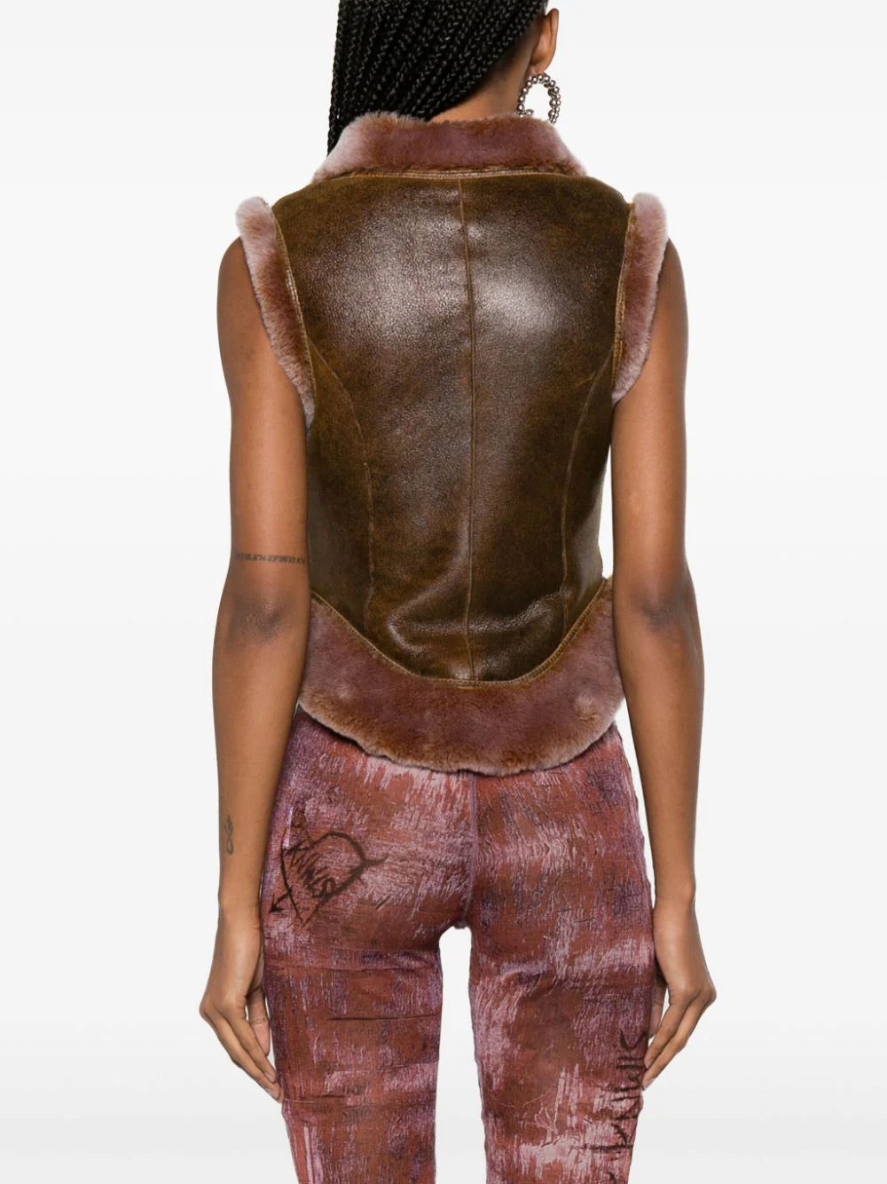 CURVED LEATHER TOP