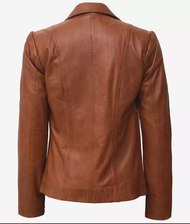 Women Brown leather Coat