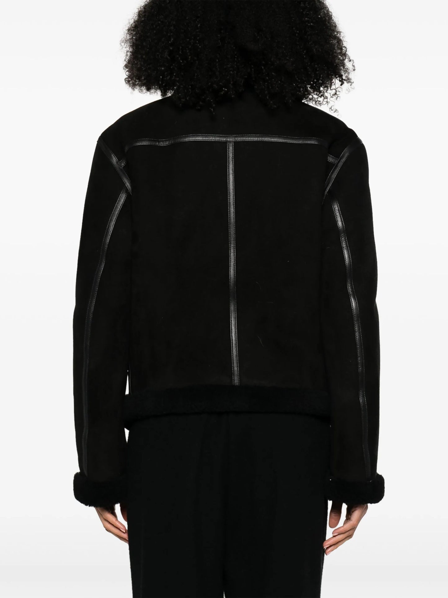 Black shearpa leather jacket