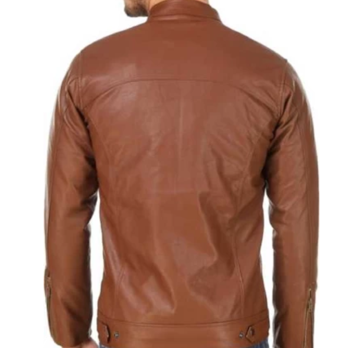 Men's Elegant Brown Fashion Leather Jacket