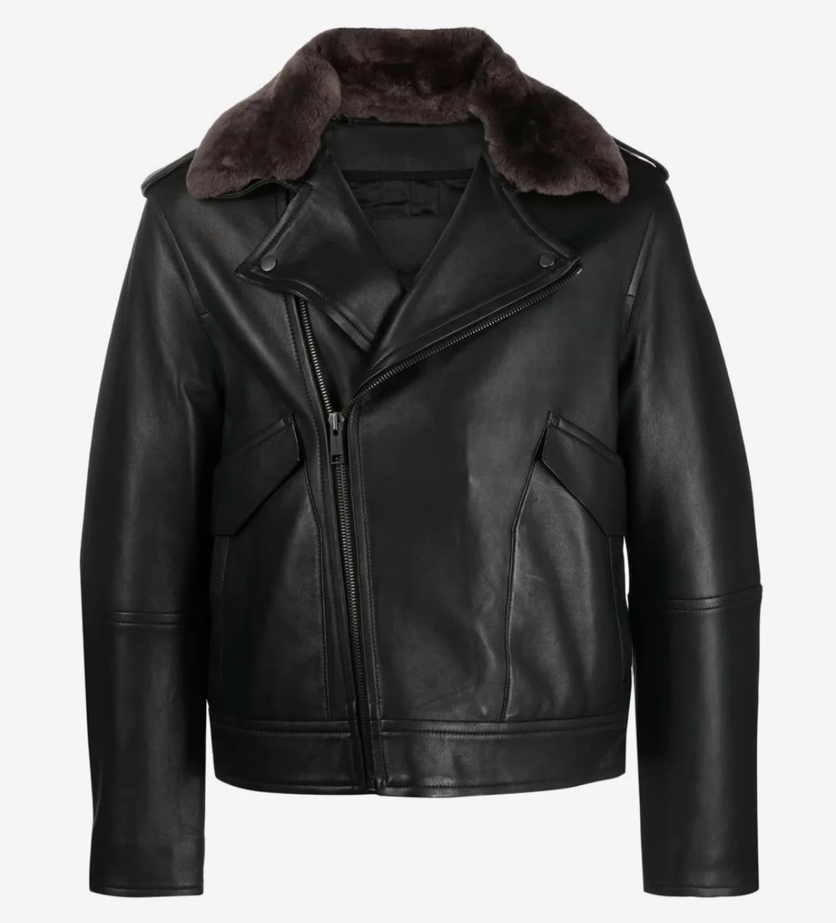 MEN's EXCLUSIVE Black Fur collar Leather Jacket's