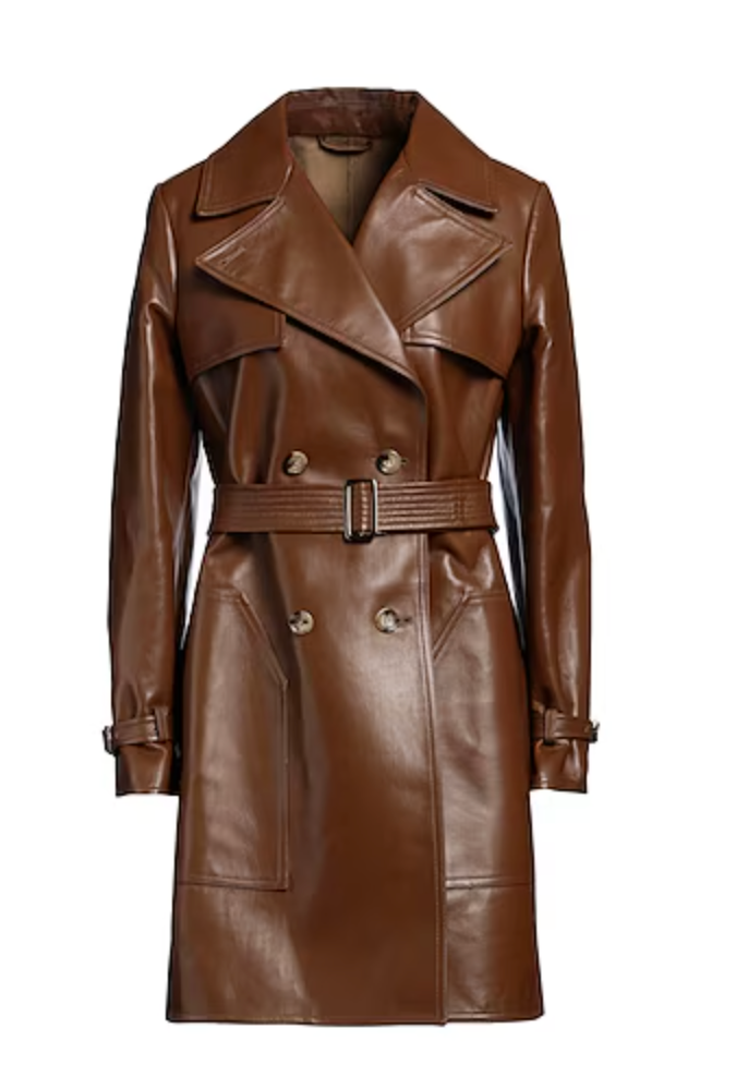 WOMEN's Leather Brown over coat