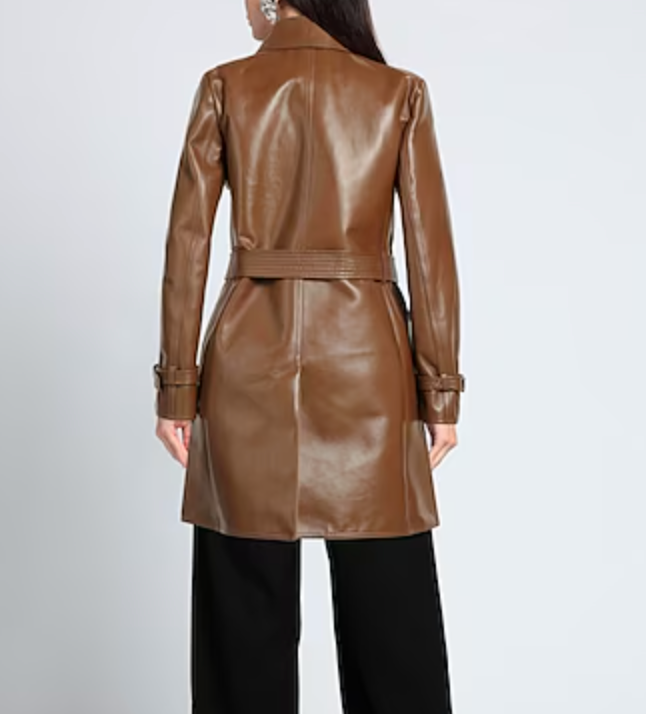WOMEN's Leather Brown over coat