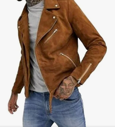 MEN's Suede Biker Leather Jacket