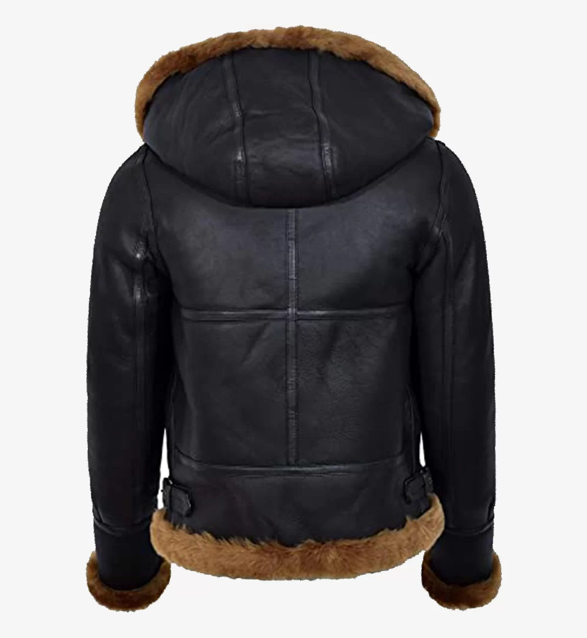 WOMEN's Hooded Bomber Leather Jacket