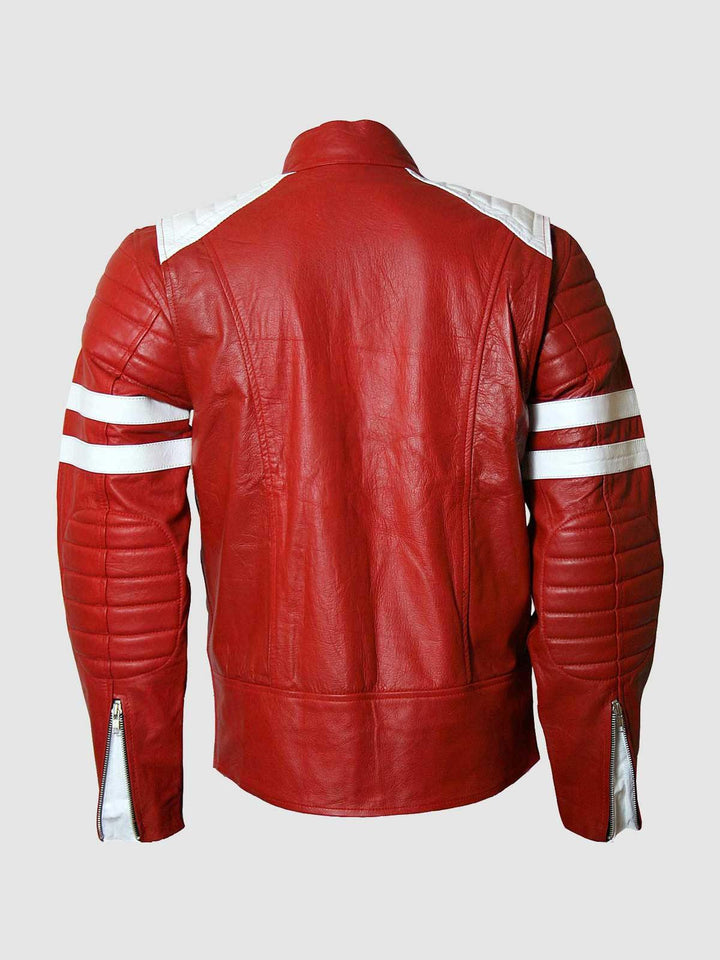 Red & White Leather Jacket