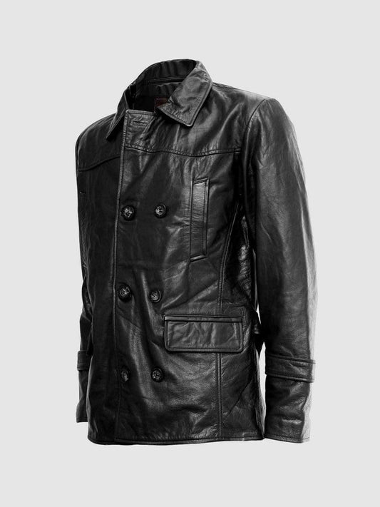 Black Reefer Leather Jacket