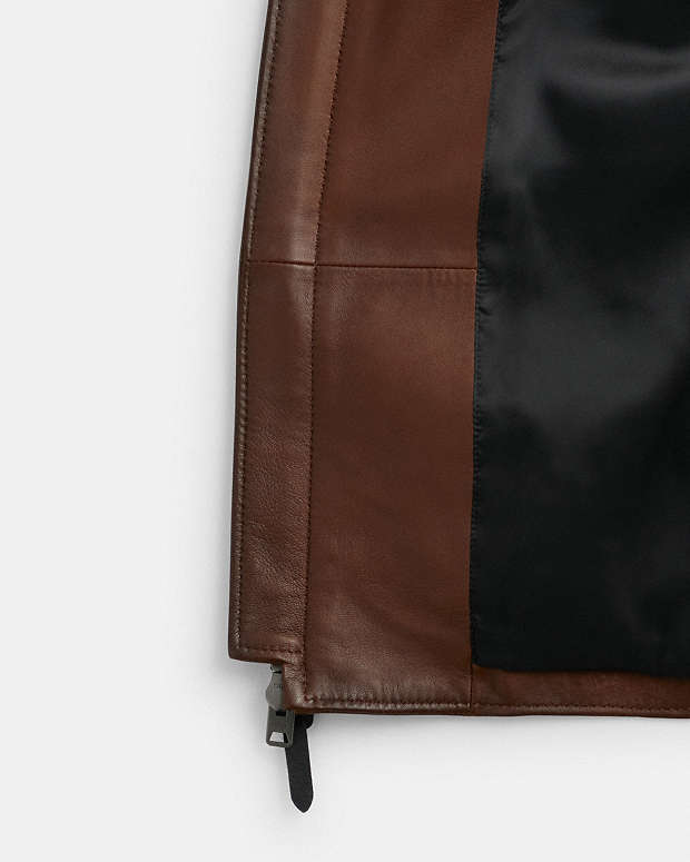 MEN's Versatile Brown Leather Jacket's