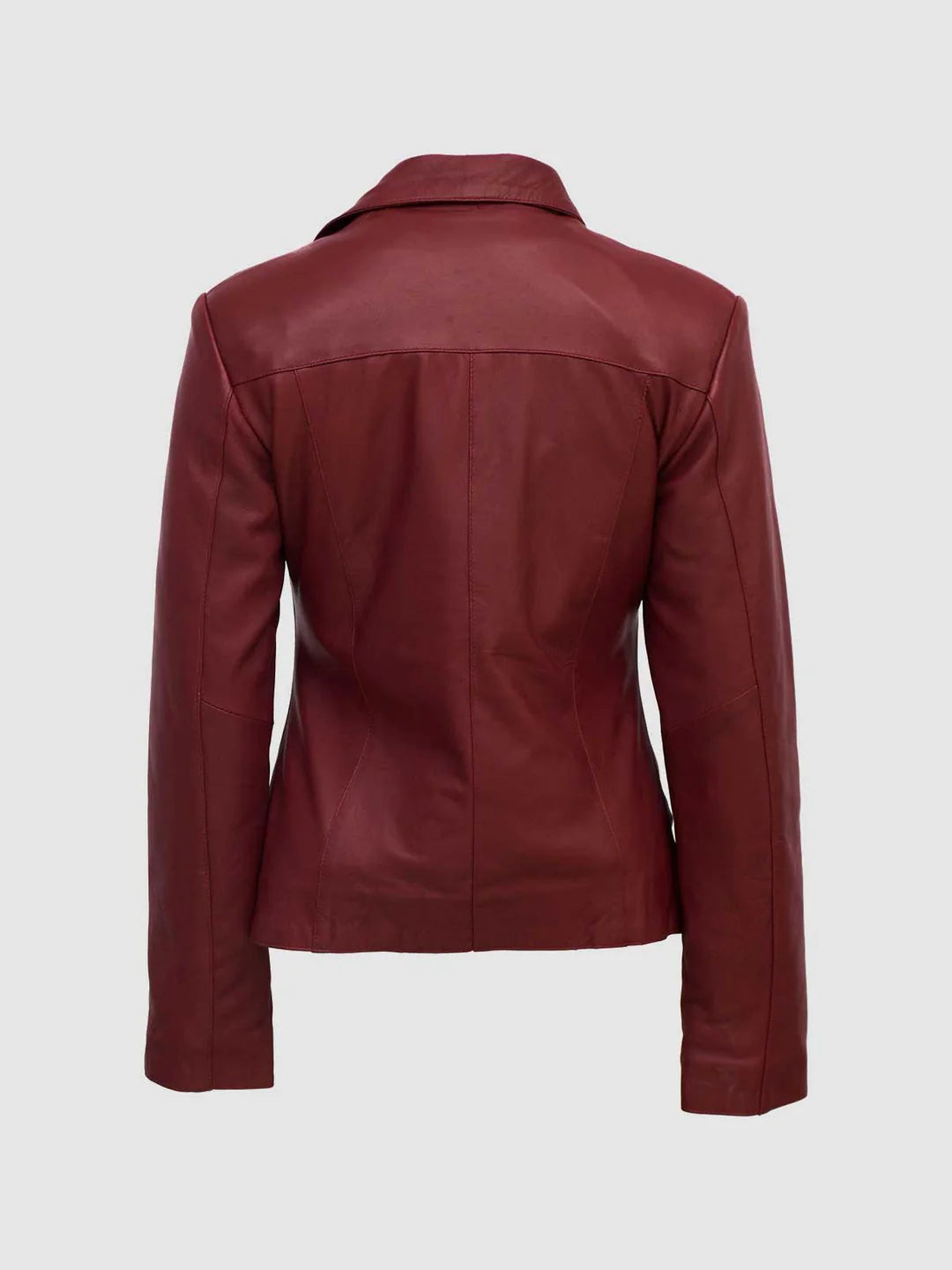 Maroon Leather Biker Jacket