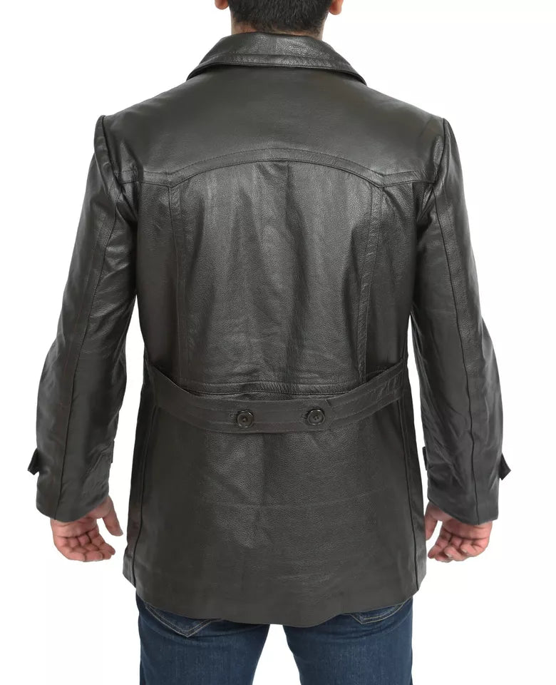 Black Reefer Leather Jacket