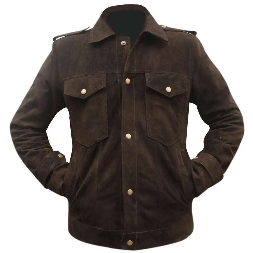 Brown Leather Suede Jacket