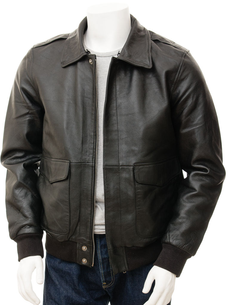 Leather Bomber Jacket With Fur